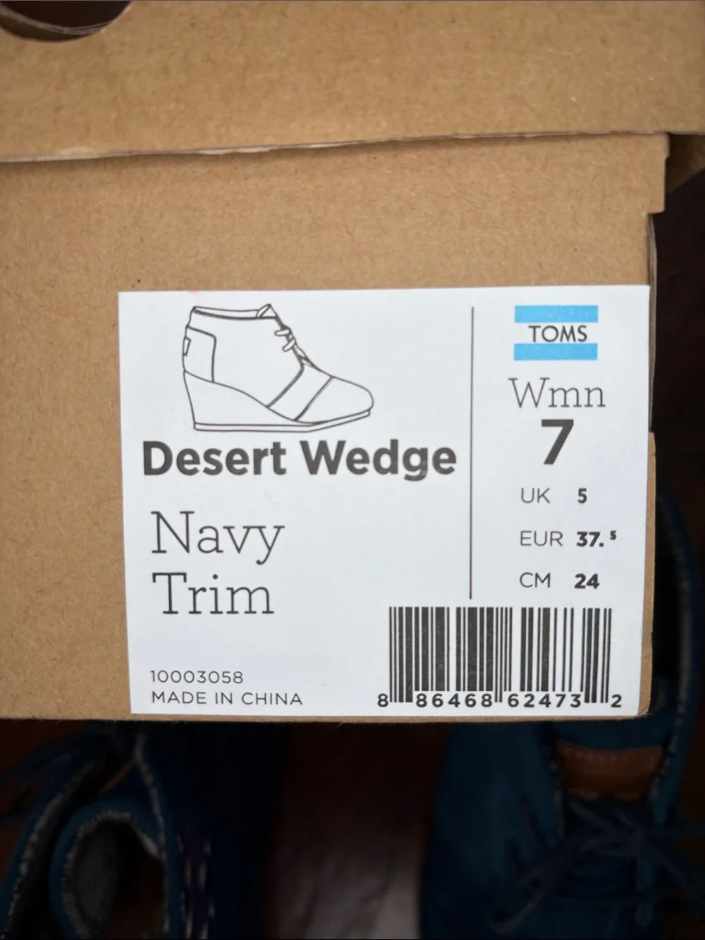 Toms Blue Suede Lace-Up Wedge Ankle Boots - Women